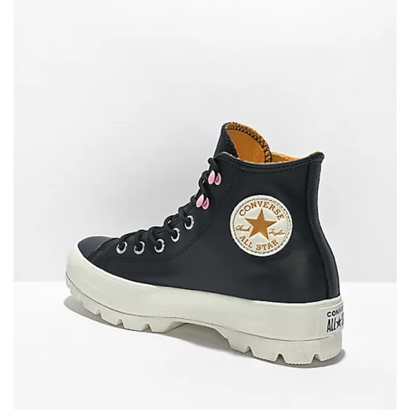 Converse Shoes - Converse Black and Pink High-Top Sneakers with Rugged Sole